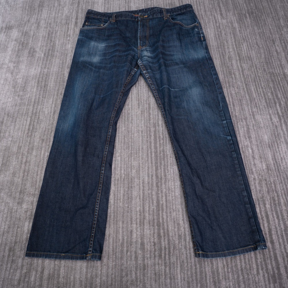 Faconnable Straight Leg Jeans Mens 40x30 Dark Wash Excellent Stretch Denim